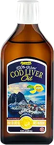 Sanniti 100% Natural Cod Liver Oil, 1081 mg Total Omega-3 Fatty Acids, Wild Caught Nordic, 250 mL (8.4 oz) (Lemon)