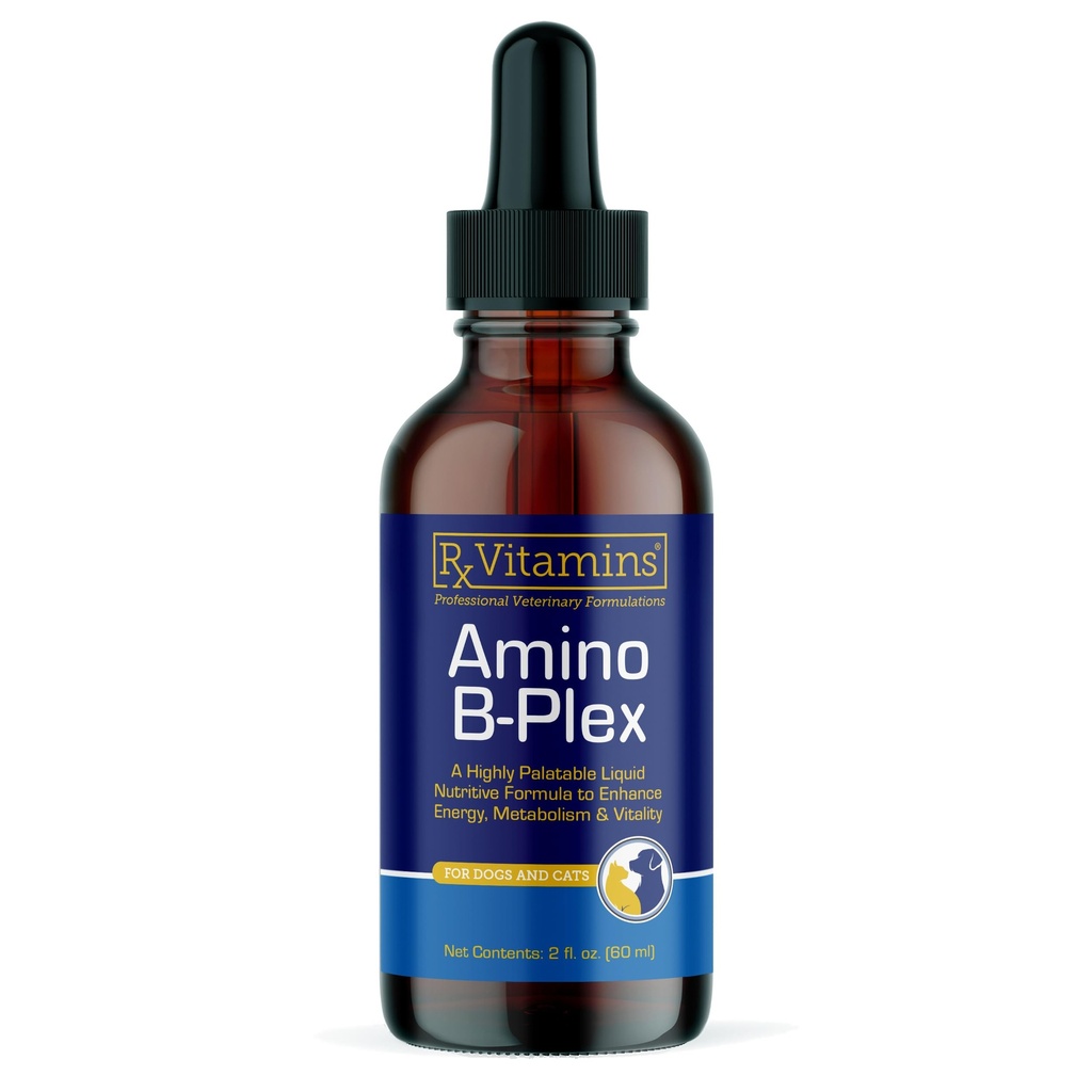 Rx Vitamins Amino B Plex Cat & Dog Supplement - Vitamin B Complex Liquid Plus Amino Acids for Dogs & Cats - Appetite Booster and Weight Gainer Cat & Dog Vitamins - 2 oz