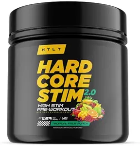 HTLT Σκληρή σκόνη Stim πριν από την προπόνηση 11,57 Oz, 250mg καφεΐνη 350mg εκχύλισμα Eria Jarensis 