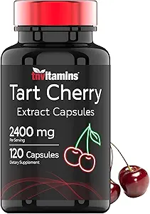 Tart Cherry Capsules (2400 MG - 120 Count) | from Montmorency Cherry Extract | Provides Antioxidants, Anthocyanins, & Phytonutrients | Tart Cherry for Sleep and More! | Non-GMO, Made in The USA!