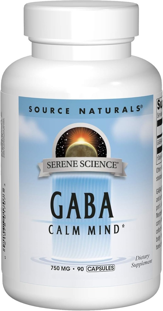 Source Naturals Serene Science GABA, για ένα ήρεμο μυαλό, 750mg - 90 κάψουλες