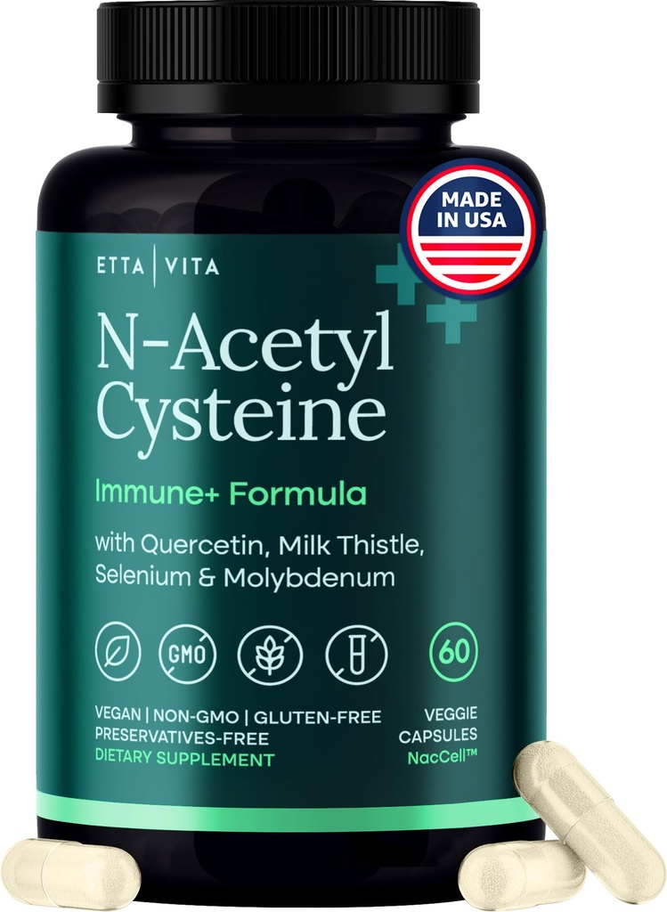 Vegan Liver Detox & Cleanse - NAC συμπλήρωμα N-Ακετυλοκυστεΐνη 600mg με Quercetin, Γαϊδουράγκαθο γάλακτος, Μολυβδαίνιο & Σελήνιο, N-Ακετυλο-κυστεΐνη κάψουλες για ανοσοποιητική υποστήριξη