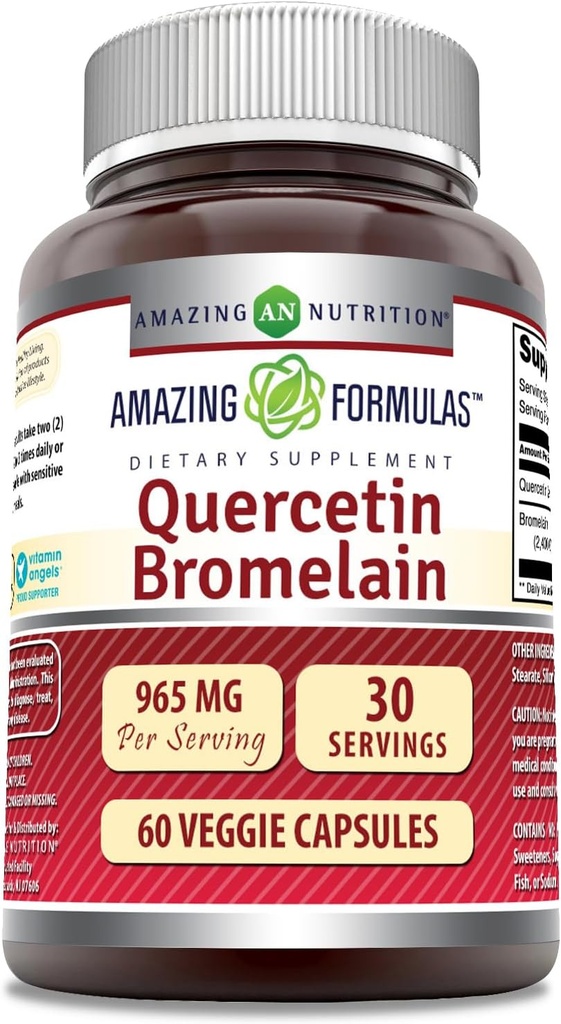 Amazing Nutrition Quercetin 800 Mg με Bromelain 165 Mg Veggie Capsules Συμπλήρωμα 