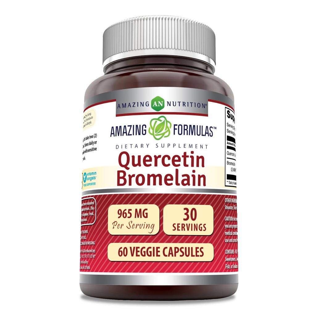 Amazing Nutrition Quercetin 800 Mg με Bromelain 165 Mg Veggie Capsules Συμπλήρωμα 