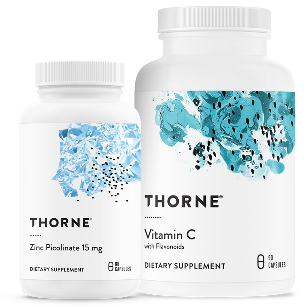 THORNE - Immune Support Bundle: Zinc Picolinate and Vitamin C Capsules - 60 Servings