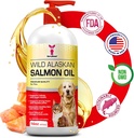 SavvyBeast Wild Alaska Salmon Oil for Dogs, Cats & Ferrets – Omega-3 Fish Oil Pet Supplement with EPA & DHA – Υποστηρίζει το δέρμα, το παλτό, τους συνδέσμους, την καρδιά, τον εγκέφαλο, Itch Relief & ανοσοποιητικό – 16 oz