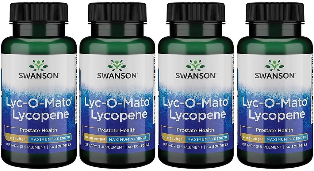 Σουάνσον Σούπερ-Ενίσχυση LYC-O-Mato Lycopene 40 Milligrams 60 Sgels (4 Pack)