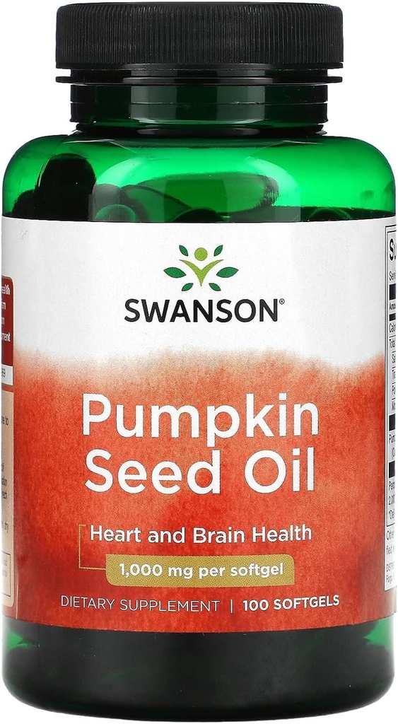 Swanson Pumpkin Seed Oil - Υψηλή βιοδιαθέσιμη EFAs - (100 κάψουλες Softgel, 1000mg το καθένα)