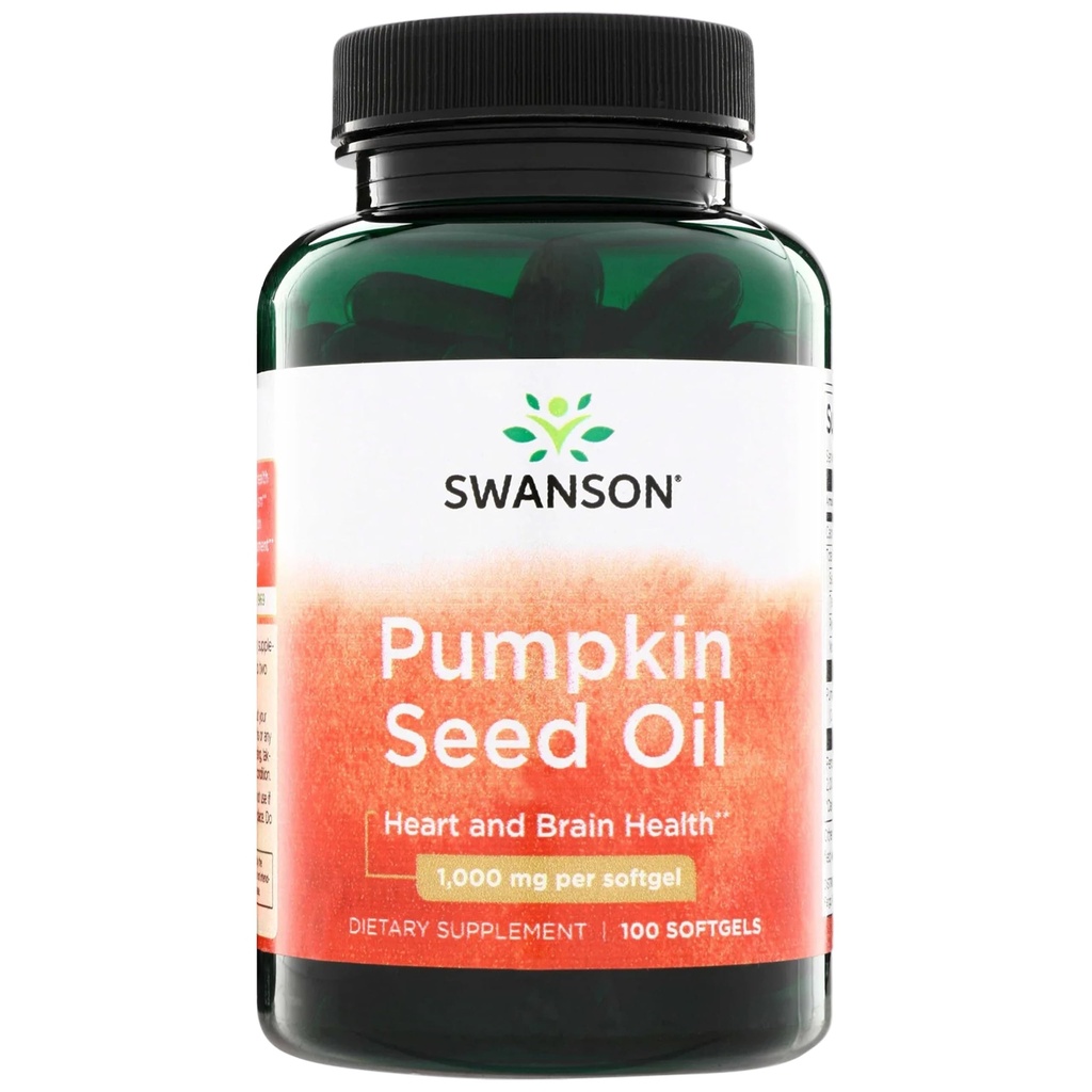 Swanson Pumpkin Seed Oil - Υψηλή βιοδιαθέσιμη EFAs - (100 κάψουλες Softgel, 1000mg το καθένα)