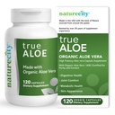 NatureCity True-Aloe Gut Health Support – 80.000mg Aloe Vera Gel Ισοδύναμο ανά υπηρεσία – Organic Aloe Vera (120 κάψουλες) για Digestive, Δερμάτινη & Κοινή Υποστήριξη 