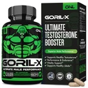 GORIL-X Testosterone Booster για τους άνδρες - Συμπληρώματα τεστοστερόνης προπόνησης - Αύξηση μεγέθους, δύναμης & ενέργειας - 1000mg αρσενικό ενίσχυση Horny κατσικίσιο ζιζάνιο - Maca Root, Tongkat Ali & Tribulus Terrestris 60 Caps