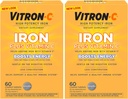 Vitron- c Highισκία Συμπληρώματος Σίδηρος υψηλής ισχύος 60 Ct (συσκευασία του 2)
