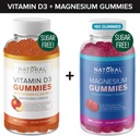 Χωρίς ζάχαρη Βιταμίνη D3 K2 Gummies (60 Gummies) και ζάχαρη χωρίς επιπλέον δύναμη Μαγνήσιο Gummies (180 Gummies), βιταμίνη D3 Gummies 5000 IU+K2 MK7 80 mcg, μαγνήσιο Κιτρικό Gummies 500 mg