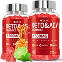 Keto ACV Gummies - 1500mg μηλίτη μηλίτη Ξίδι μήλου με ρόδι Beetroot & Βιταμίνη B12 B6 - Μέλι λεμόνι Γεύση - για άνδρες & γυναίκα - GMO Free & Vegan - 120 Count