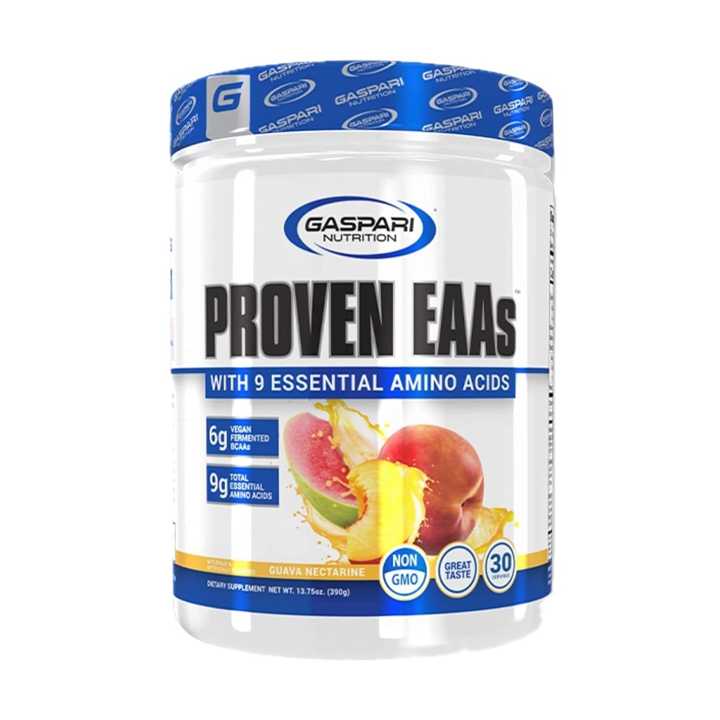 Gaspari Διατροφή Αποδεδειγμένα EAAs, Vegan Fermented EAAs, Ενισχύει την ανάκτηση & Replenishes ηλεκτρολύτες, μη GMO (30 υπηρεσίες, Guava Nectarine)