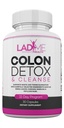 Pure Colon Cleanse & Detox 15 Day Program - Herbal Laxative Constipation Relief with Psyllium Husk, Cascara Sagrada & Senna Leaves - Special Women Intestinal Cleanser by Ladyme - 30 Capsules