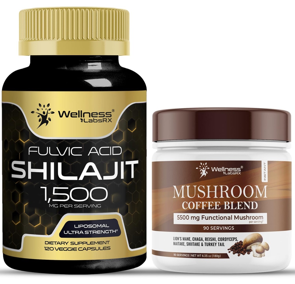 WELNESS LABSRX Shilajit Κάψουλες καθαρής Ιμαλαΐας 15.000mg - Mushroom Coffee Blend