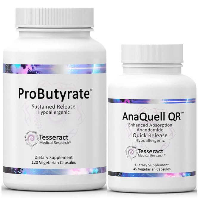 Tesseract Ιατρική έρευνα ProButyrate συμπλήρωμα υγείας Gut, Butyric Acid Complex & AnaQuell QR, Stress Relief & Mood συμπλήρωμα υποστήριξης