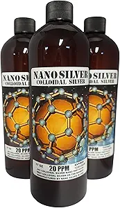 Nano Siver- Colloidal Silver Bottles | Colloidal Silver | Mineral Supplement 17 oz Four Bottles