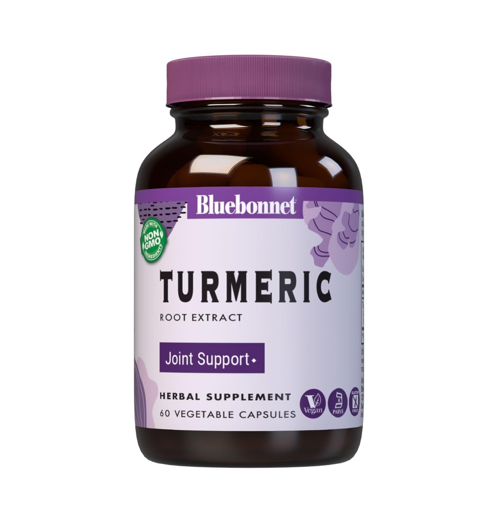 Bluebonnet Turmeric Root Extract Supplement, 60 Count