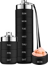 Mossime Metal Pill Organizer Weekly, Stackable Waterproof Travel Pill Box, Large Aluminum Alloy Pill Case Container, BPA Free 7 Day Daily Medicine Organizer for Vitamin, Fish Oil, Supplement