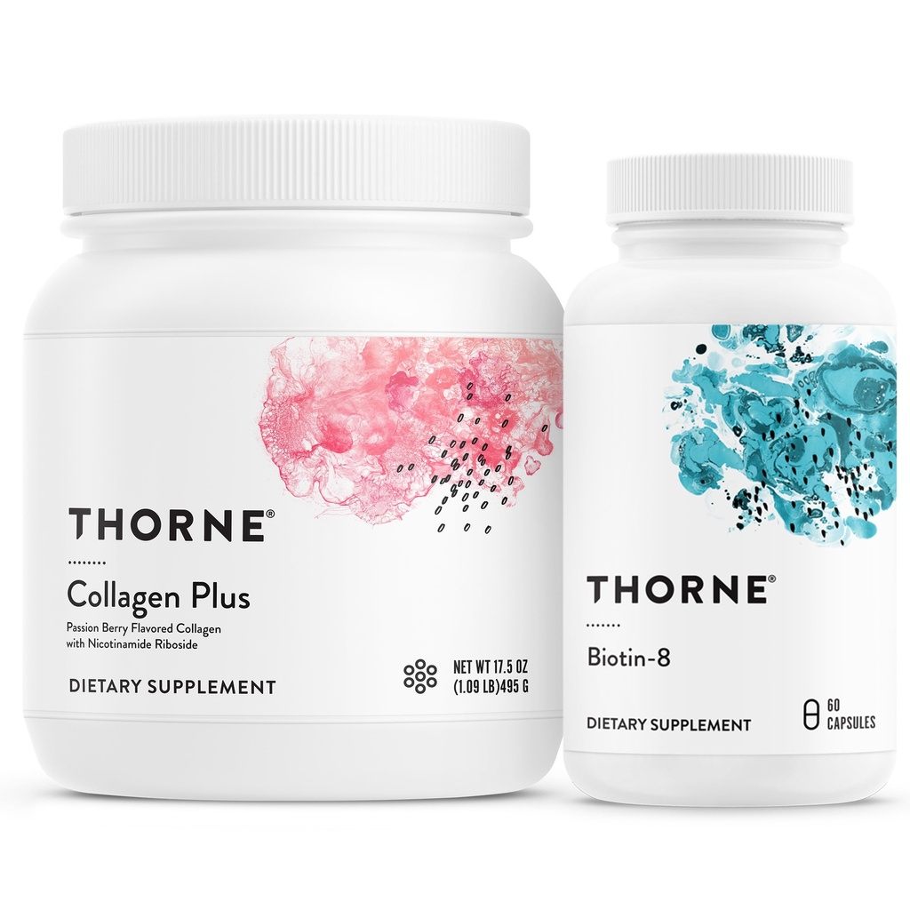 THORNE - Collagen Plus and Biotin 8 Bundle for Radiant Skin, Hair, and Nails - 30 Servings