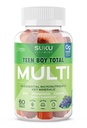SUKU Teen Boy Multivitamin Gummies – Βιταμίνες A, B12, C, D3, E, Ψευδάργυρος & Βιοτίνη – Συμπλήρωμα χορτοφαγίας χωρίς ζάχαρη για την ενέργεια, την ανάπτυξη, το ανοσοποιητικό και την υγεία των οστών – Γεύσεις σταφυλιού – 60 κόμης