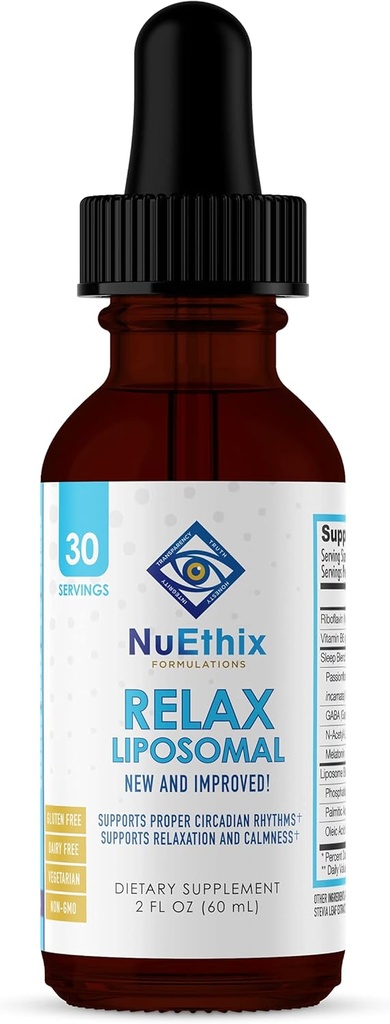 NuEthix Formulations Relax Liposomal Supplement Formula to Support Relaxation & Calm, 2 ρευστές ουγγιάδες, 30 υπηρεσίες