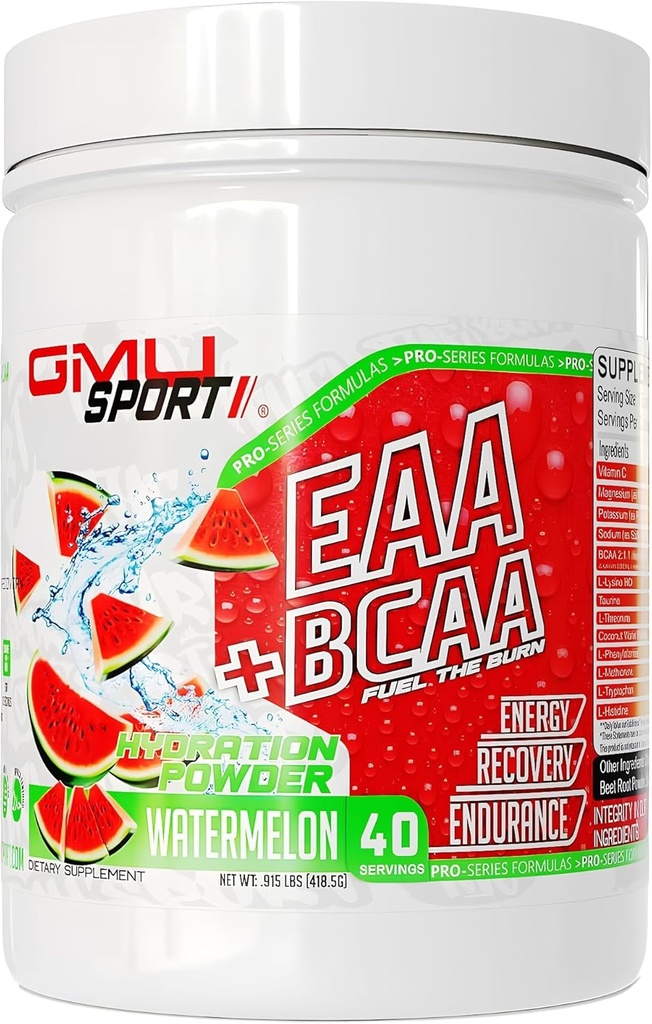 GMU SPORT EAA + BCAA Powder - Απαραίτητα Αμινοξέα & Ηλεκτρολυτικά Ποτό, Ενυδάτωση, Ανάκτηση για Άνδρες & Γυναίκες 