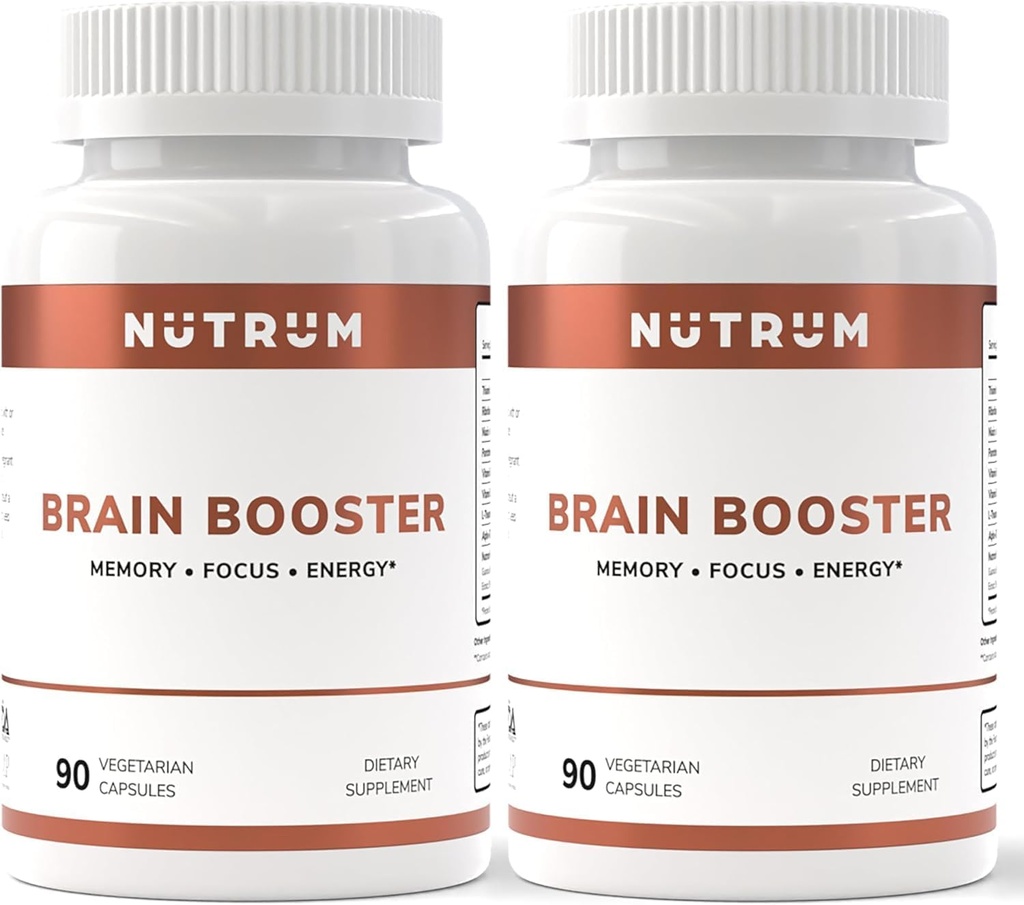 Brain Booster Supplement - Brain Power Nootropic Supplement - Χάπια εγκεφάλου για Εστίαση, Μνήμη, Καθαρότητα, Ενέργεια & Καλύτερη Συγκέντρωση με Alpha-GPC, L-Theanine, Rhodiola, Ginseng, Guarana (Pack of 2)