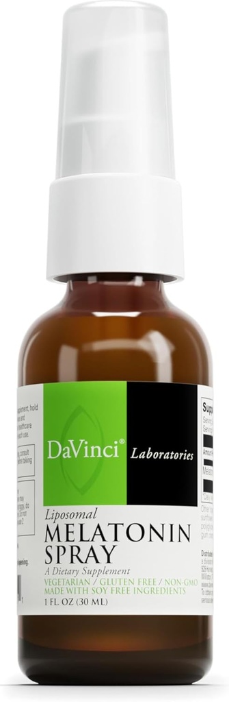 DAVINCI Labs Λιποσωμικό σπρέι μελατονίνης - συμπλήρωμα υποστήριξης ύπνου - Spray ώρας ύπνου με 3mg μελατονίνη ανά υπηρεσία - Φόρμουλα ταχείας δράσης - Υποστηρίζει ξεκούραστο ύπνο - 30 mL