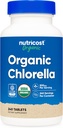 Nutricost Organic Chlorella 500mg, 240 δισκία - Χωρίς γλουτένη, μη ΓΤΟ