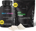 Livingood Daily Heart Valve Support Bundle - Multivitamins/Multiminerals Plus Πράσινη σκόνη για μια καλοδιατηρημένη & ολοκληρωμένη διατροφική υποστήριξη - συμπληρώματα υγείας της καρδιάς