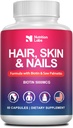 Hair Skin and Nails Βιταμίνες για γυναίκες 100% Made in The USA – Natural Biotin 5000MG συμπλήρωμα για την ανάπτυξη των μαλλιών - DHT Blocker - Μη-GMO, Gluten Free-3rd Party Tested-1 Μήνας προσφοράς