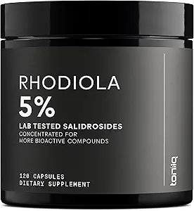 Toniiq Triple-Strength 600mg Rhodiola Rosea - 120 Capsules - 5% Salidroside Concentrated Extract - Highly Purified and Bioavailable