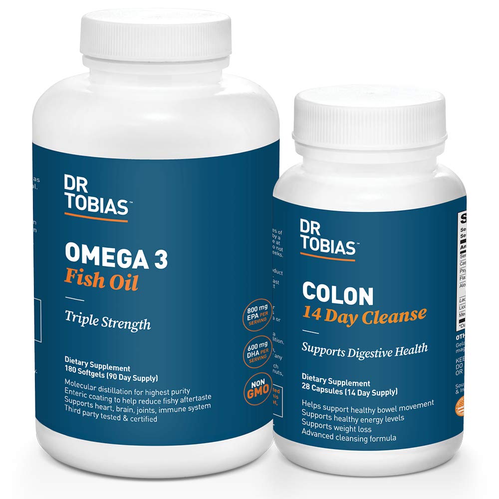 Dr. Tobias Omega 3 Fish Oil and Colon 14 Ημέρα καθαρισμού για βελτιωμένη πέψη και γενική υγεία