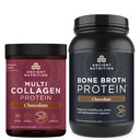 Αρχαία διατροφή Multi Collagen Protein σκόνη, σοκολάτα, 40 σέρβις + Bone Broth Protein Powder, σοκολάτα, 40 σέρβις