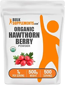 BulkSupplies.com Βιολογικό Hawthorn Berry Powder - Hawthorn Berry Supplement, Hawthorn Berry Organic - Vegan & Gluten Free, 1g ανά Σερβίρισμα, 500g (1.1 lbs) (Συσκευασία των 1)