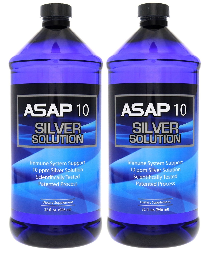 American Biotech Labs ASAP 10 PPM Silver Sol Immune System Support | 2 Pack of 32 Oz Totalling 64 Oz