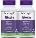 Natrol Biotin δισκία ομορφιάς, προωθεί υγιή μαλλιά, δέρμα και νύχια, βοηθά στη στήριξη του μεταβολισμού της ενέργειας, βοηθά να μετατρέψουν τα τρόφιμα σε ενέργεια, μέγιστη δύναμη, 10.000mcg, 100 Count (πακέτο του 2)