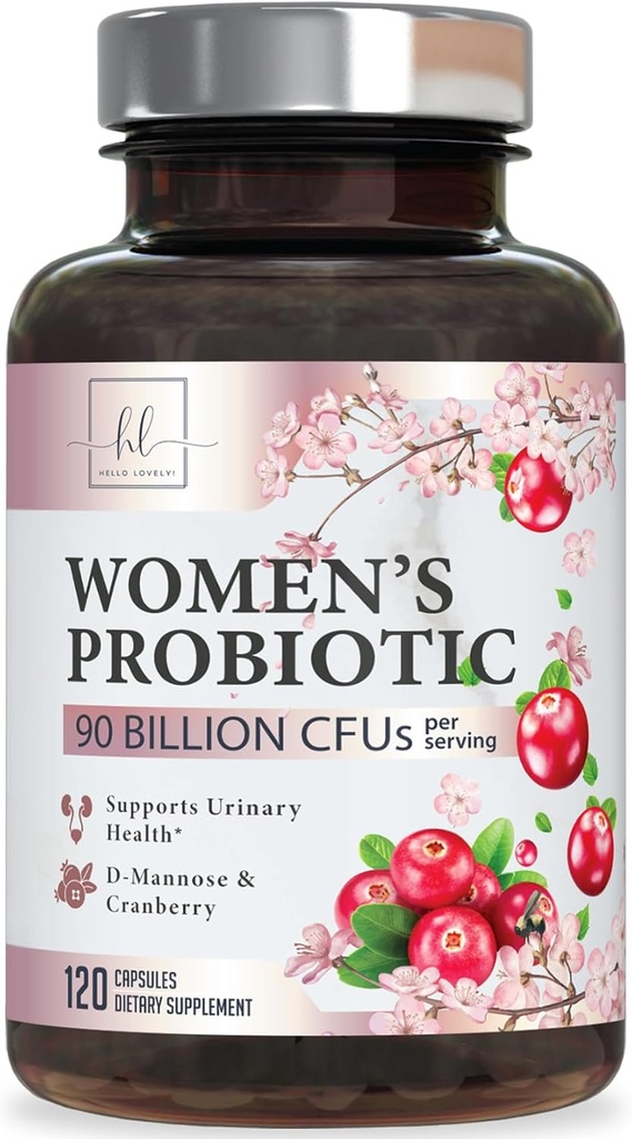 Probiotics for Women Digestive Health Support - 90 Billion CFU Women's Probiotic, 16 Strains, Cranberry, Vaginal Probiotic with Prebiotics, PH, Immune, Urinary, & Feminine Health Support, 120 Capsules