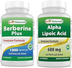 Best Naturals Berberine Plus 1000mg & Alpha Lipoic Acid 600 mg