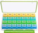 BUG HULL Monthly Pill Organizer, Moisture-Proof Large 28 Days Pill Box with Removable 4 Weeks Pill Case Rows, Medicine Pill Organizer, Travel Pills Organizer with One Month Pill Container for Vitamin