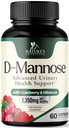 D-Mannose 1000mg Per Serving - Cranberry & Hibiscus - Effective Fast-Acting, Flush The Impurities for Bladder, Urinary Tract Health Support Supplement, for Women and Men, USA Bottled - 60 Capsules
