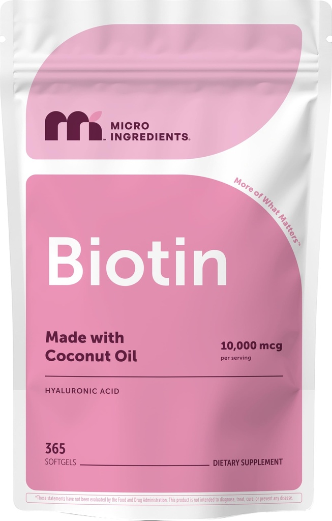 Micro Ingredients Biotin 10.000 mcg με Υαλουρονικό Οξύ 25 mg ανά σερβίροντας 