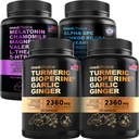 MEDCHOICE Turmeric & Ginger (240ct), Sleep Melatonin (90ct), και Nootropic Brain (60ct) Συμπλήρωμα Bundle - Wellness Trio για τον εγκέφαλο, τον ύπνο, & την ανοσοποιητική υποστήριξη - Vegan, Non-GMO, Gluten-free