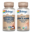 SOLARAY Mushroom Complete and Lions Mane Mushrooms Bundle - 8 Mushroom Supplement Plus Organic Lion’s Mane - Fermented for Enhanced Absorpition and Wellness Whole Body, 60-Day εγγύηση, 60 VegCaps Ea.
