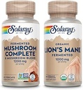 SOLARAY Mushroom Complete and Lions Mane Mushrooms Bundle - 8 Mushroom Supplement Plus Organic Lion’s Mane - Fermented for Enhanced Absorption and Whole Body Wellness, 60-Day Guarantee, 60 VegCaps Ea.