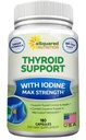 aSquared Nutrition Premium Thyroid Support Supplement with Iodine (180 Κάψουλες) - Best Herbal & Vitamin Complex χάπια w/ B12, Ashwagandha, Bladderwrack & Kelp - Helper for Healthy Hormone & Energy