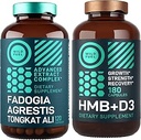 HMB Supplements with VIT D3 and Fadogia Agrestis Complex Muscle Power & Recovery Bundle